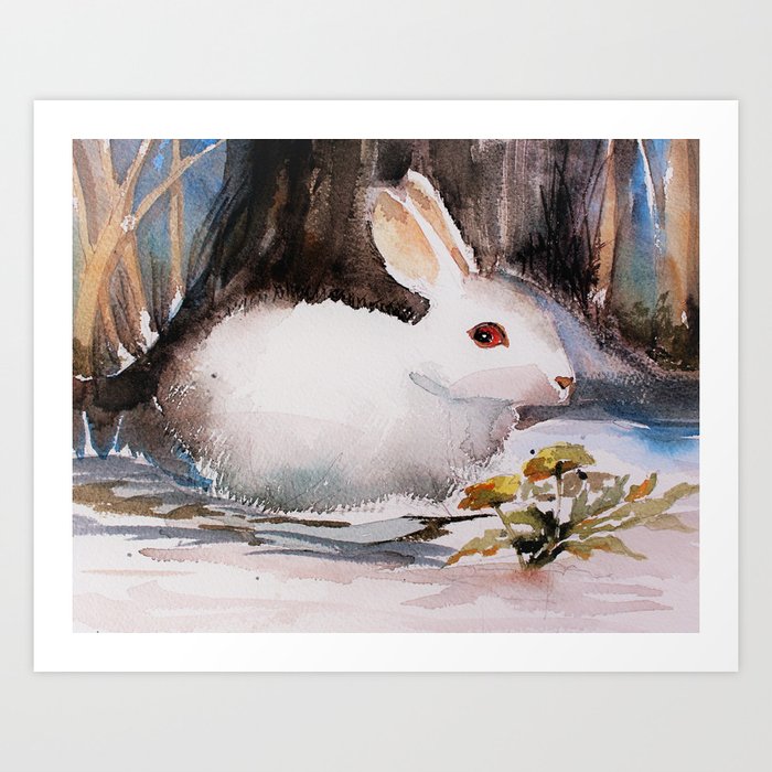 Snow Bunny Art Print By Artistsworks Society6