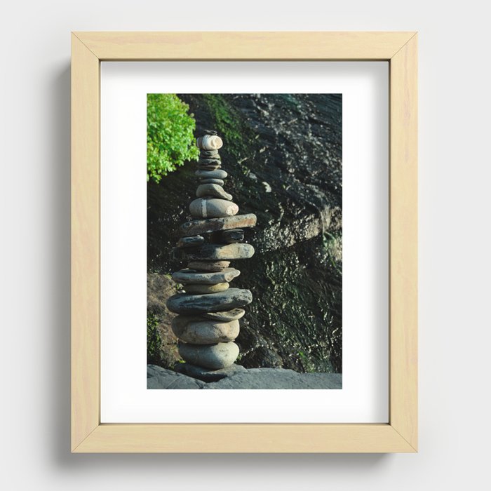 Zen Stones in Southwest Alentejo Recessed Framed Print