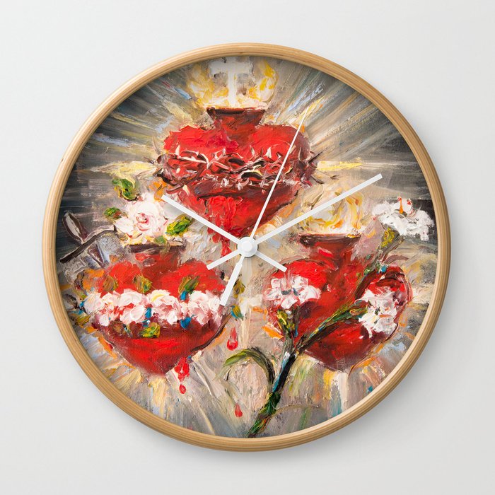 Sacratísimos Corazones III Wall Clock