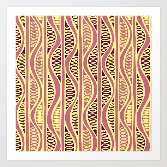Peapods - Honeysuckle Gold Art Print
