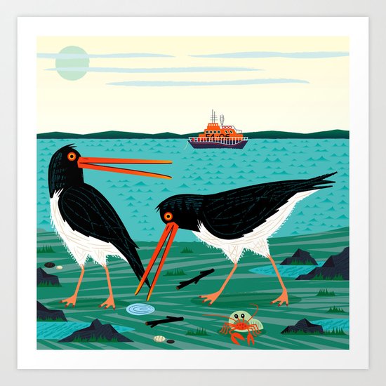 The Oystercatchers Art Print