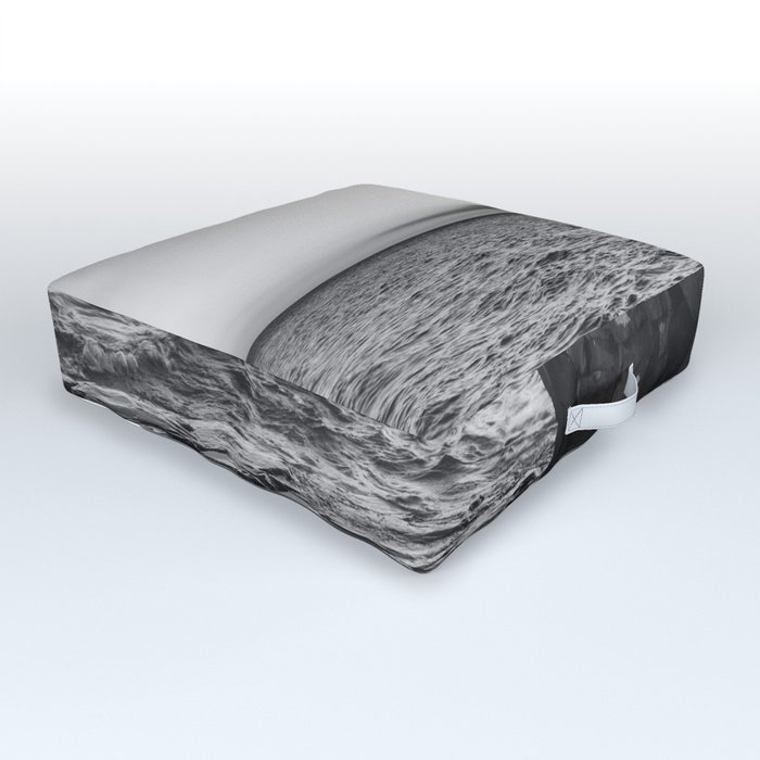 Lake Superior Black and White  Outdoor Floor Cushion