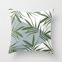 Triangles.leaves decor. green, blue, white. Throw Pillow