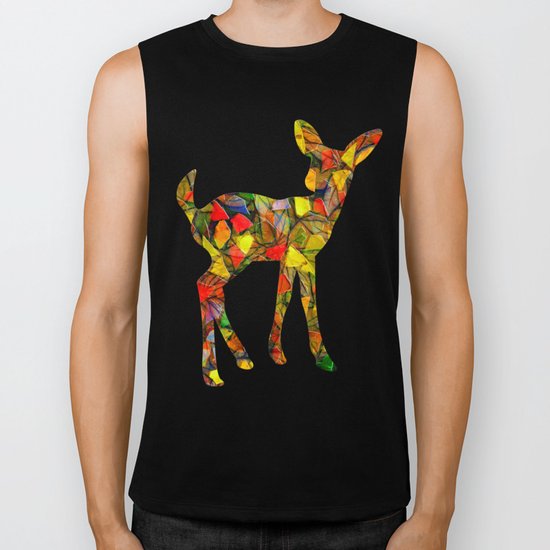Animal Mosaic - The Fawn Biker Tank