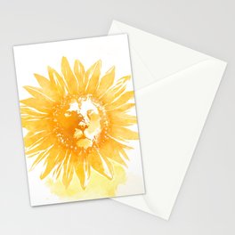 Lion Sunflower Stationery Cards