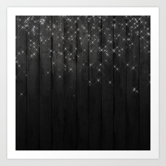 Fairy Lights on Wood 05 Art Print