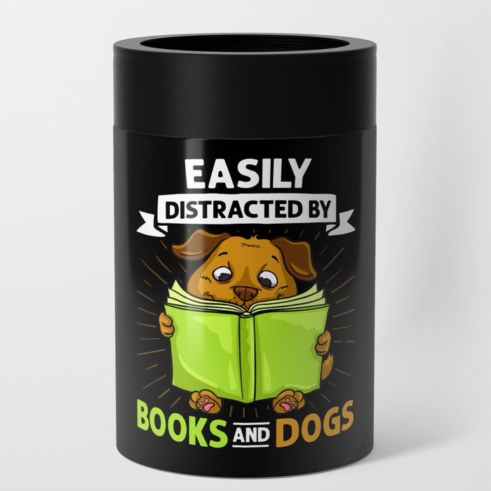 Book Dog Reading Bookworm Librarian Reader Can Cooler