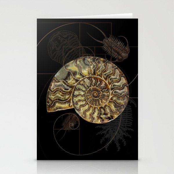 Ammonite Trilobite Fibonacci Spiral Stationery Cards