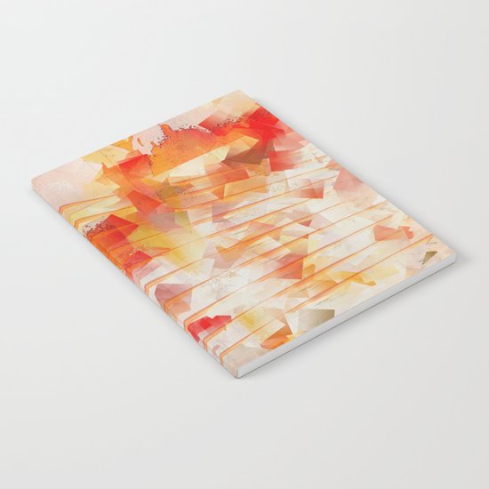 Abstract cubism orange and red Version 1 Notebook
