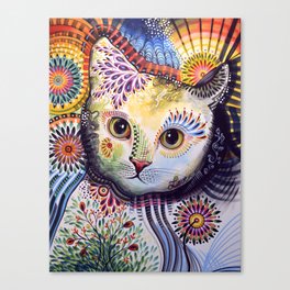 Lucy ... Abstract cat pet animal art Canvas Print