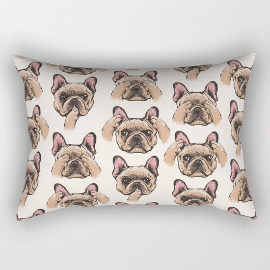 No Evil Frenchie Rectangular Pillow
