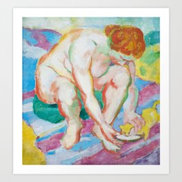 Nude with Cat Art Print