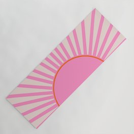 Le Soleil | 01 - Retro Sun Print Pink Aesthetic Preppy Decor Modern Abstract Sunshine Yoga Mat