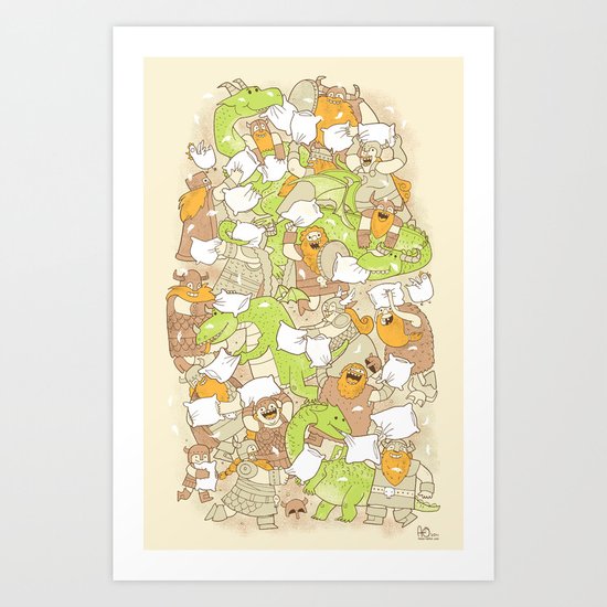 Vikings vs Dragons Art Print