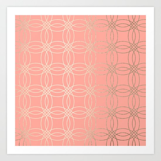 Simply Vintage Link in White Gold Sands and Salmon Pink Art Print