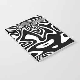 Retro Shapes And Lines Black And White Optical Art Notebook