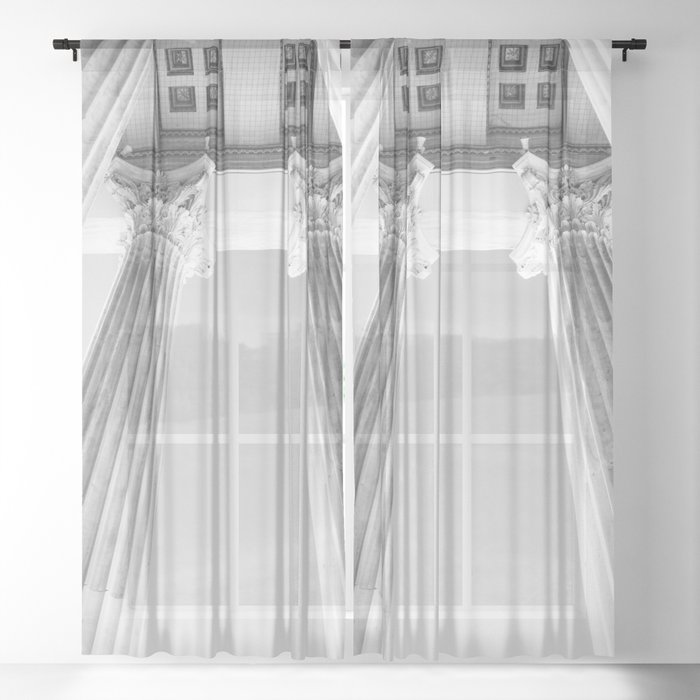 Marble Columns Athens Black White #1 #wall #art #society6 Sheer Curtain