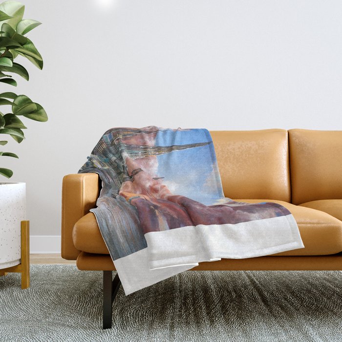 Cityscape of the Future Throw Blanket