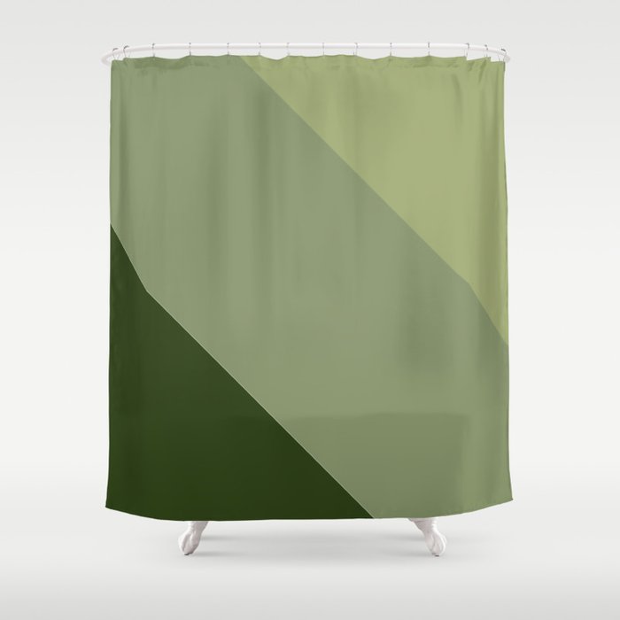 Pine Moss Sage Diagonal  Shower Curtain