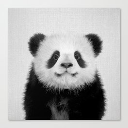 Panda Bear - Black & White Canvas Print