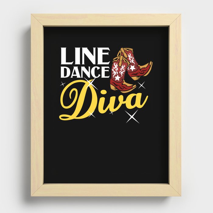 Line Dance Music Song Country Dancing Lessons Recessed Framed Print