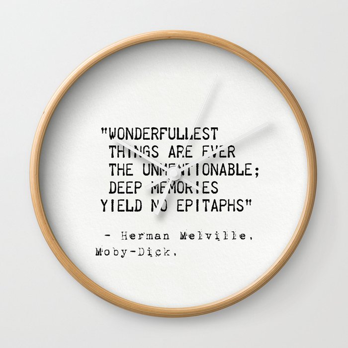 Moby Dick Herman Melville Quote 18 Wall Clock By Epic Paper Society6