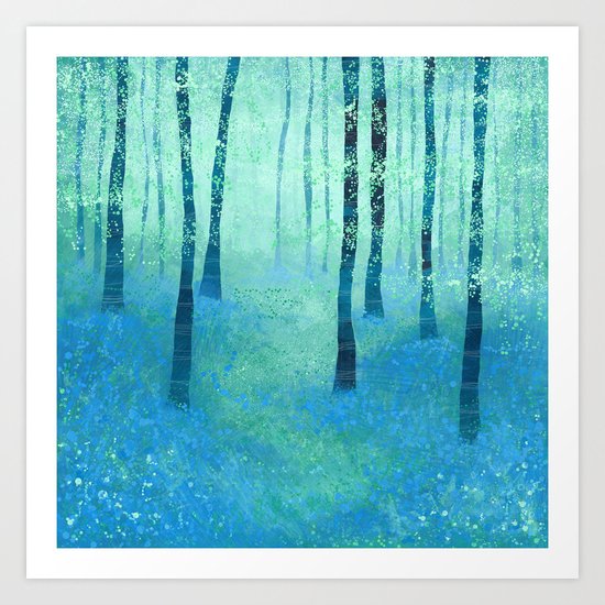 Bluebells, Challock Art Print
