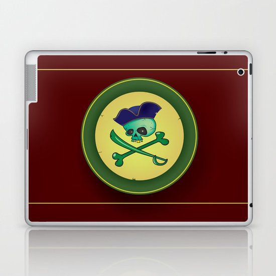 green pirate skull Laptop & iPad Skin
