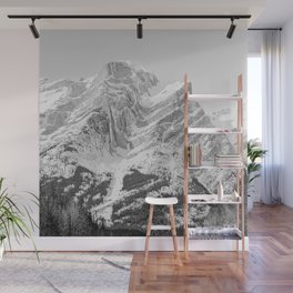 Rocky Mountains Black and White Wall Mural