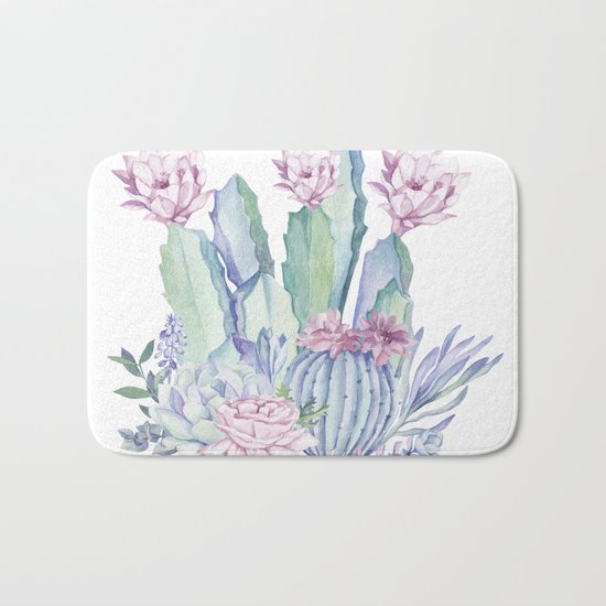 Desert Love Cactus + Succulents Bath Mat