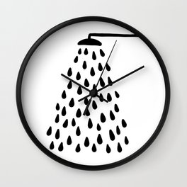 Shower drops with feucet on the right side Wall Clock