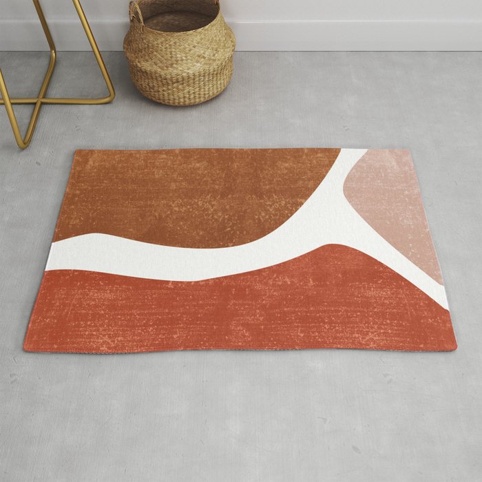 Terracotta Art Print 2 - Terracotta Abstract - Modern, Minimal, Contemporary Abstract - Brown, Beige Rug