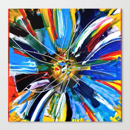 Dutch Spin - Colorful abstract painting flower Canvas Print