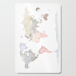 Pastel Minimalist Map of the World Cutting Board
