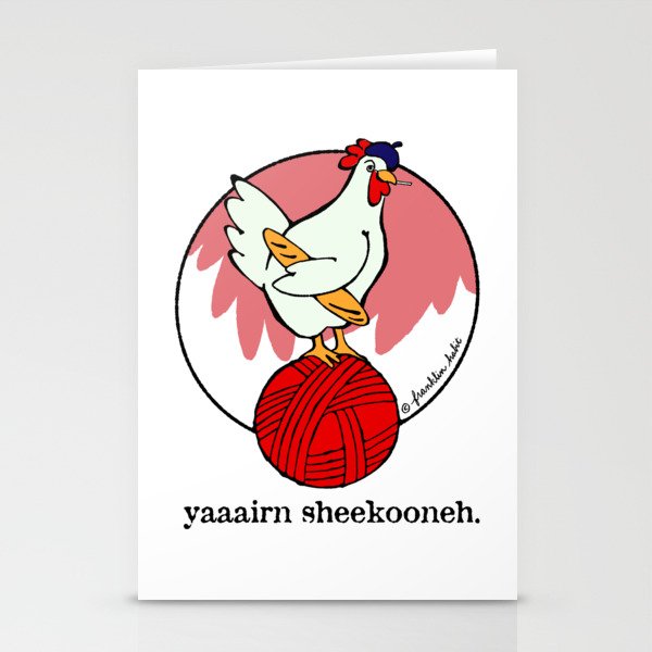 French Yarn Chicken Stationery Cards