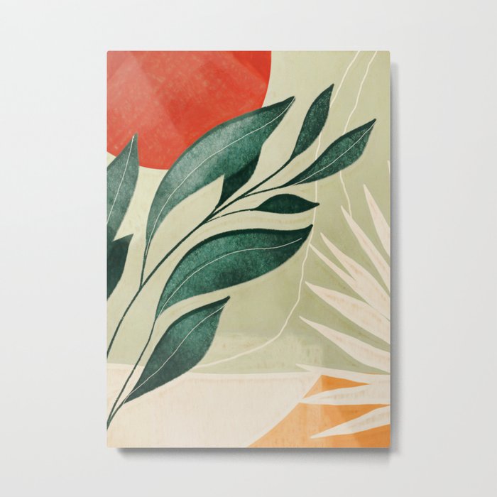 Abstract Art Tropical Leaves 14 Metal Print