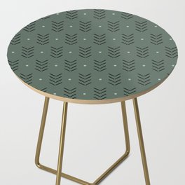 Arrow Lines Geometric Pattern 18 in forest sage green Side Table