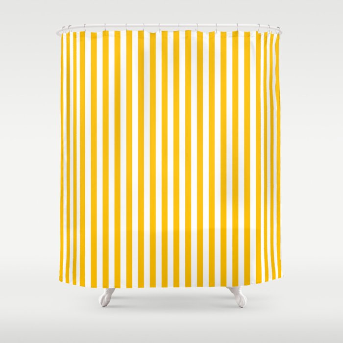 Yellow Stripes Shower Curtain