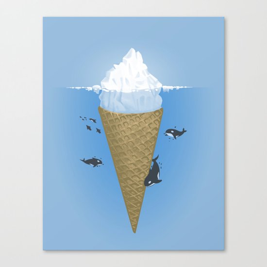 Hidden part of icebergs Canvas Print