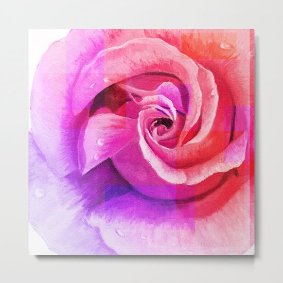 Retouched rose painting Metal Print