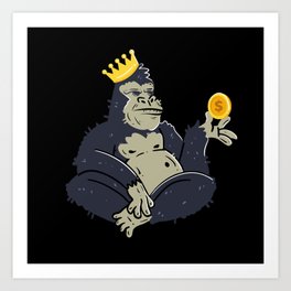 Gorilla King Wild Life Animal Lover Art Print | Animal, Wild Animal, Ape, Fan Of Monkeys, Monkey, Cute Animals, Animal Lover, Amazing Apes, Graphicdesign, Grey Gorilla 