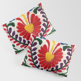 Red Mexican Flower Pillow Sham
