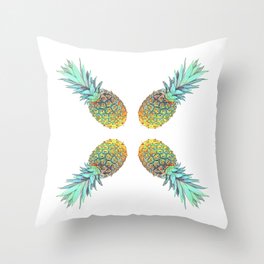 Four pineapples Throw Pillow