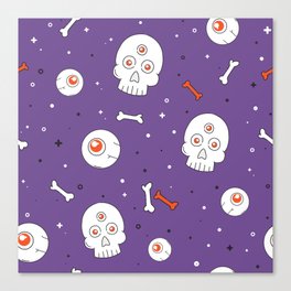 Skull Halloween Background Canvas Print