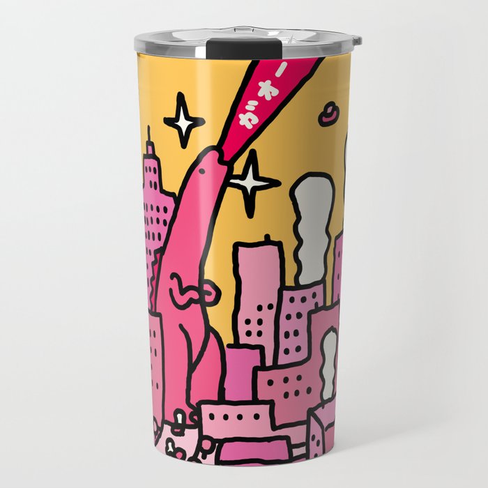 Pink Godzilla Travel Mug