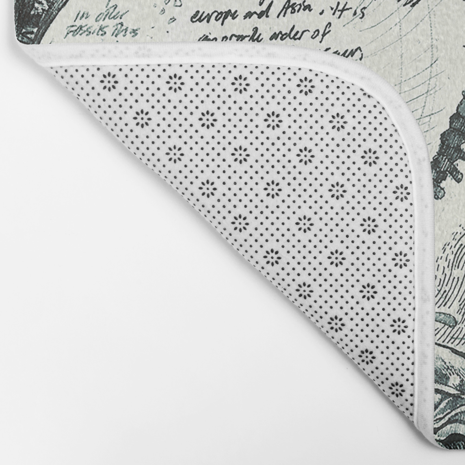 Sketchbook Fossils Bath Mat By Paperanddust