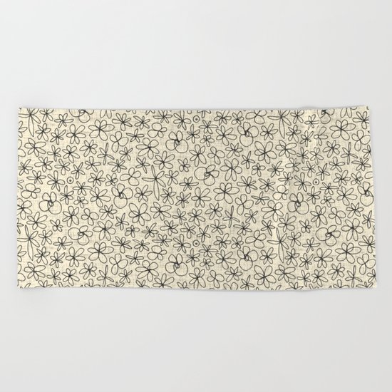 garland flowers ivory Beach Towel