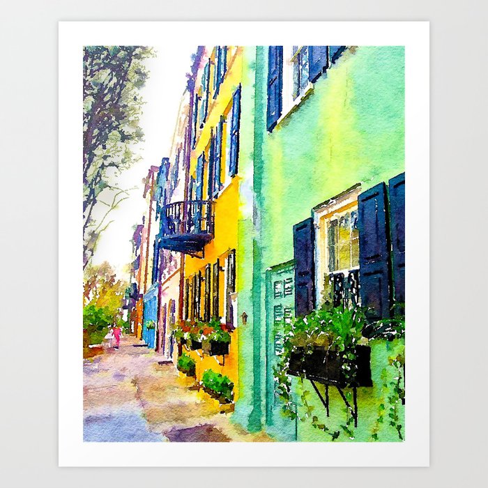 Rainbow Row Charleston South Carolina Art Print By