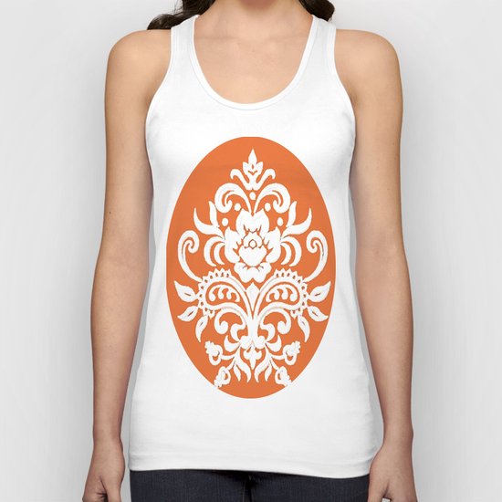 Damask on Peach Unisex Tank Top