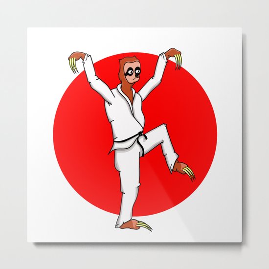 Sloth Karate Metal Print